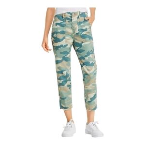 MOTHER Denim The Shaker Chop Crop Blue Green Camo Pants NWT Size 28 $218